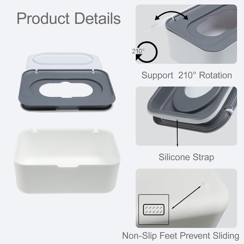 Runhike Flushable Wipes Dispenser Compatible with Cottonelle, Wipe Holder for Bathroom with Leak-Proof, Baby Wipes Container Diaper Wipe Dispenser for Home, Office, Cars - Image 3